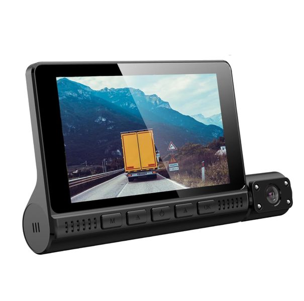Dual Lens Wide View Portable Dash Cam - Black
