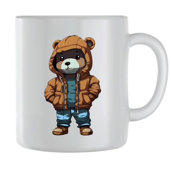 Puffer Coffee Mugs for Men Women Hip Hop Bear Lovers Graphic Cups Gift 191