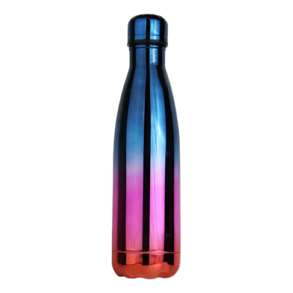 Vacuum Stainless Steel Flask - 500ml - Blue and Pink