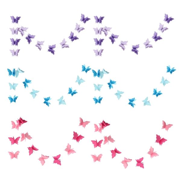Decor Party Butterfly Garland Buntings For Weddings &amp; Birthdays 6pc - 2m