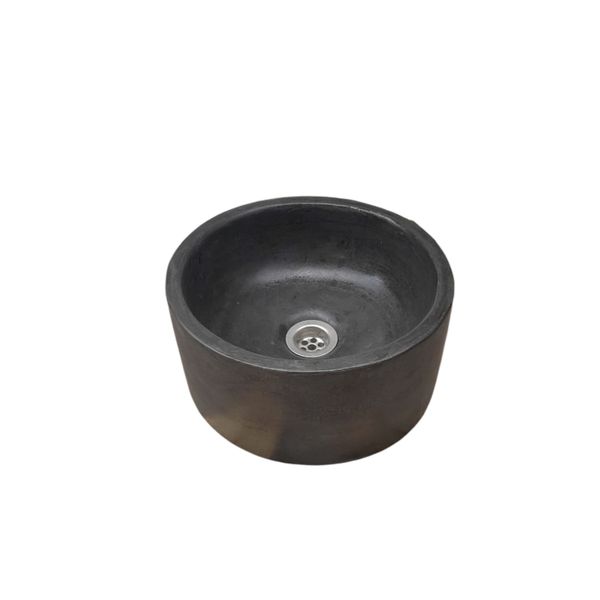 Black Round Bespoke Concrete Basin/Sink 30 x 30 x 13cm