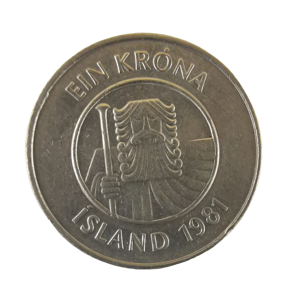 1981 Iceland 1 Kr Na Coin Non-Magnetic