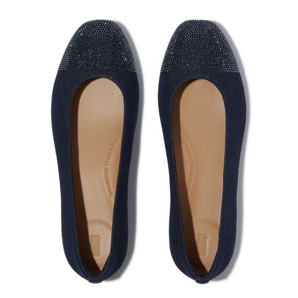 FitFlop Delicato Crystal Dark Denim Flats