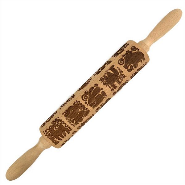 Animal Print Embossed Rolling Pin Cookie Rolling Pin