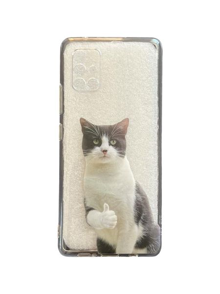 AMA Clear Silicone Case Funny Cat Pattern For Samsung Galaxy A12/ M12