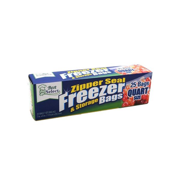 (25) Freezer Zipper Seal Food Storage Bags