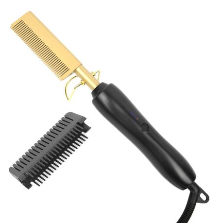 Electric Hair Hot Comb for Women and Men - 2 in 1 Straightener/Curling iron  | Buy Online in South Africa 