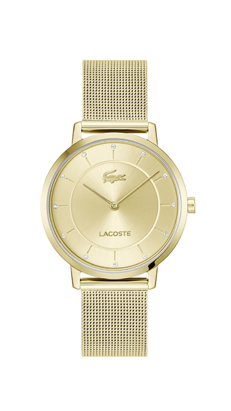 Lacoste Watches Ladies' Crocorigin 35mm Gold IP Dial and Gold Mesh Bracelet