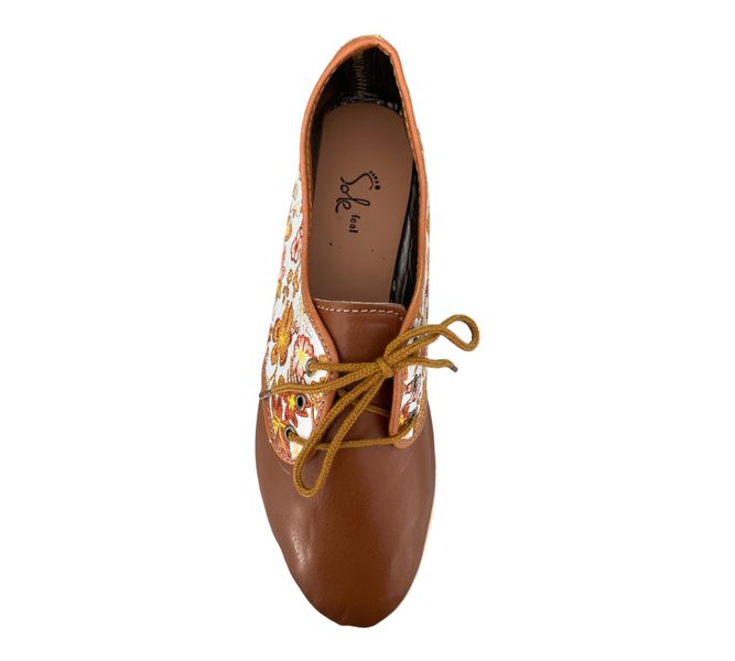 Flower Print Women Lace-Up Pump