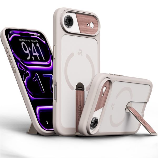 ORRO Orbit Sand Case for iPhone Air-MagSafe Compatible, 360 Metal Kickstand