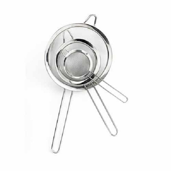3 Piece Stainless Steel Strainer Sieve 12cm 14cm 16cm