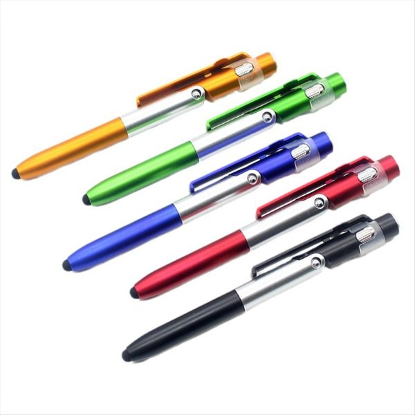 10 Pcs 4 in 1 Multifunction Ballpoint Pen with Led Light Phone Holder