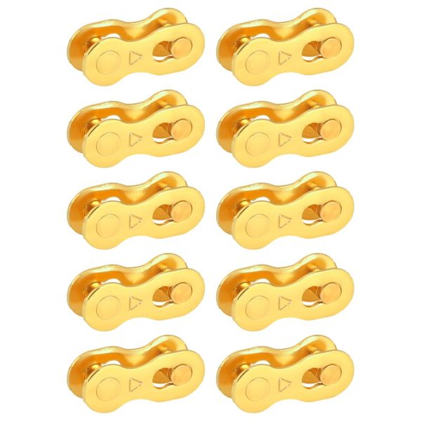 Fluir 10 Piece 6/7/8 Speed Gold Bicycle Chain Ma image
