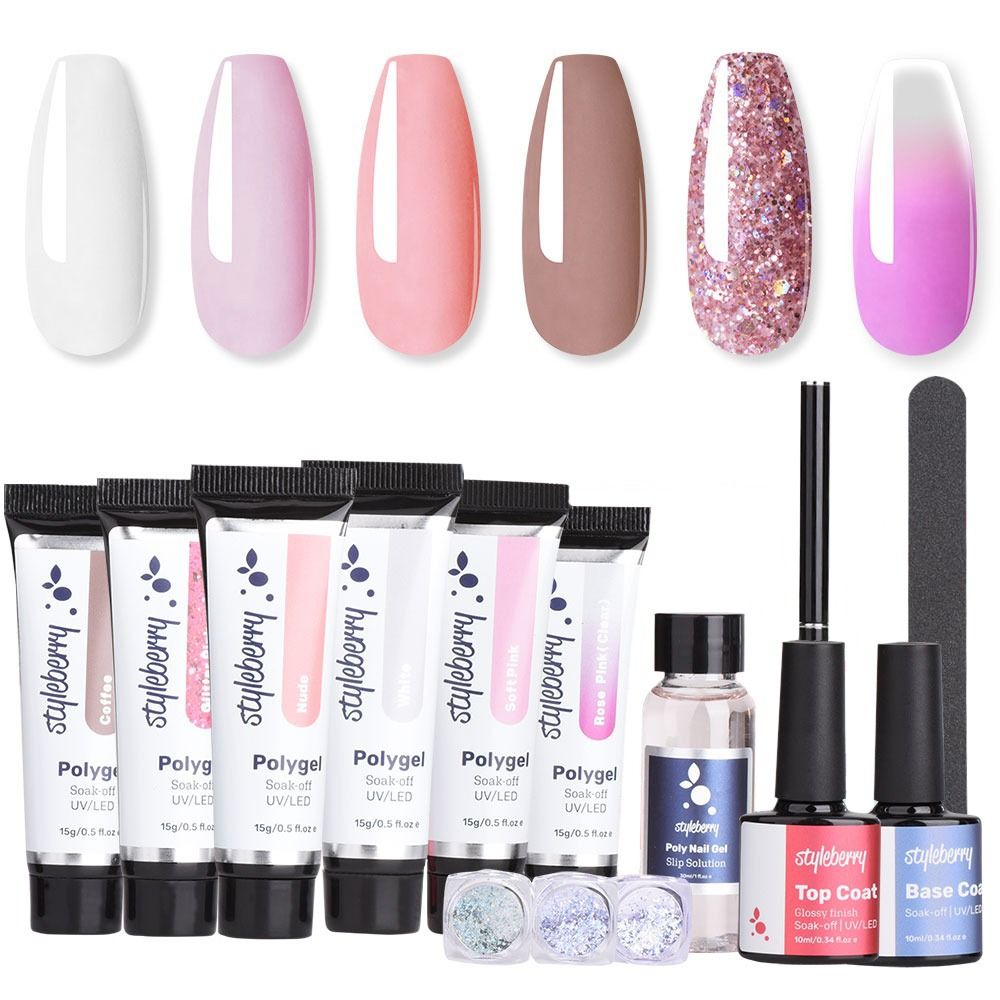 Styleberry Polygel Nail Extension Kit with Tips - Classic Collection ...