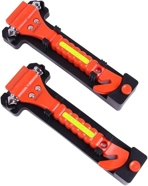 2 PCS Car Safety Hammer Emergency Escape Tool with Seat Belt Cutter