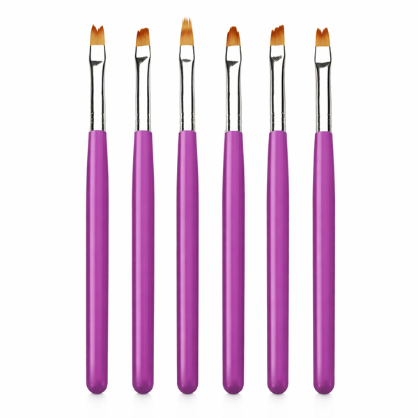 8-Piece - Nail Art Brush Set - Purple