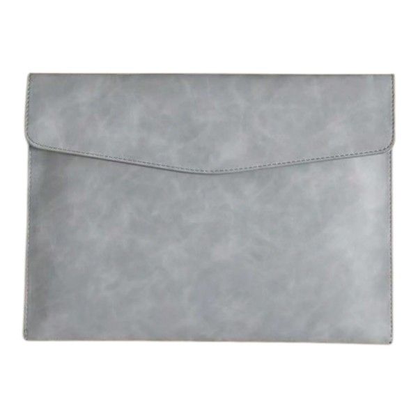 Minimalist A4 PU Leather Document Organizer - Grey