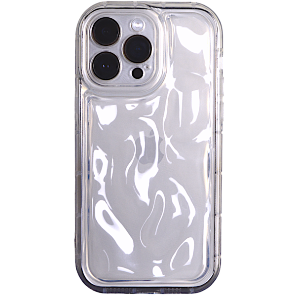 Clear - Phone Case with Bubble Texture &amp; Pro Cam - Iphone 15 Pro