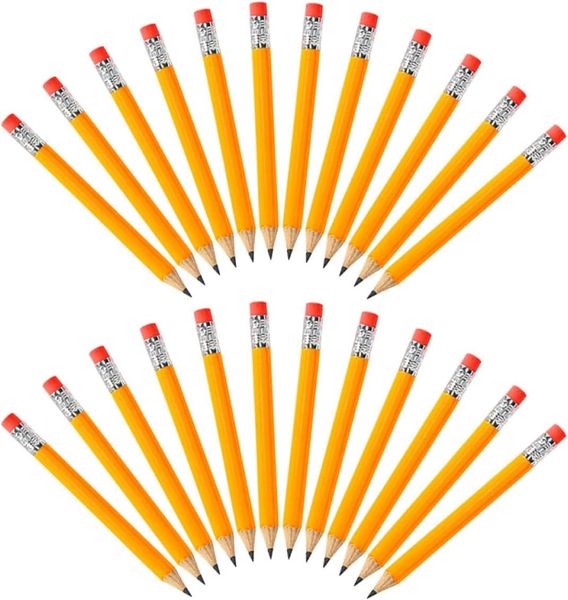 72pcs Hb Golf Pencils with Erasers 10cm Portable Wood Mini Pencils
