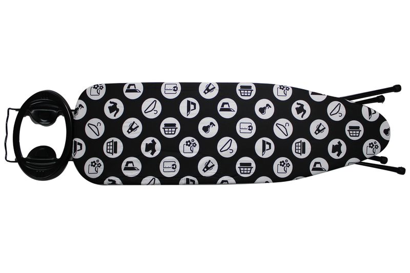 130x34cm Adjustable 4 Leg Ironing Board - with Iron Rest &amp; Steel Mesh Top