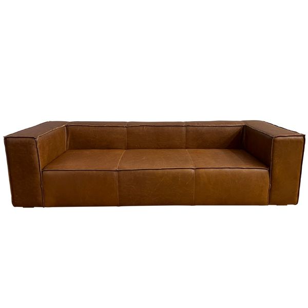 Spitfire Armstrong 3 Seater Leather Sofa - Grey