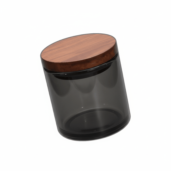 Glass Storage Jar 100ml - Transparent Black