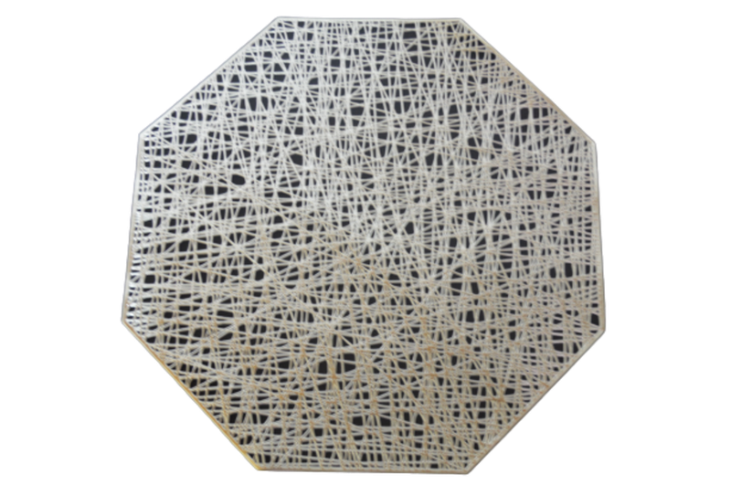 Placemat 6 Piece 38cm Hexagon Silver
