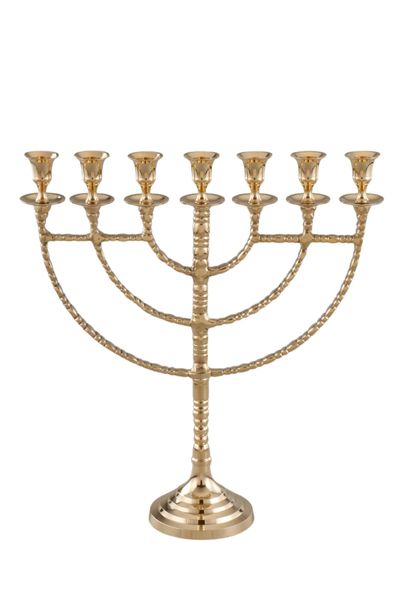 Brass 7 Candle Holder 40cm - Menorah