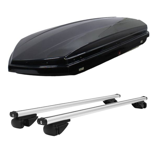 Roofbox 500L Storage Luggage CarrierRoof Box - Black &amp; Universal Roof Rack
