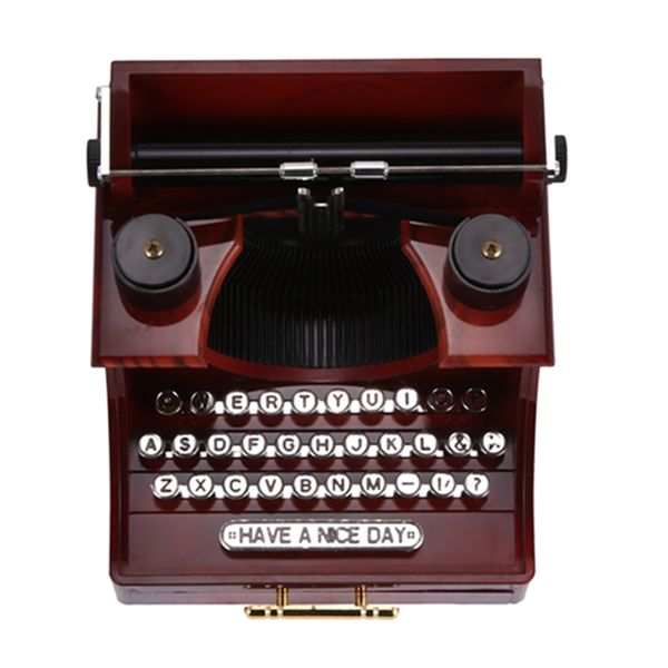 Retro Typewriter Music Box For Home Room Office Decoration