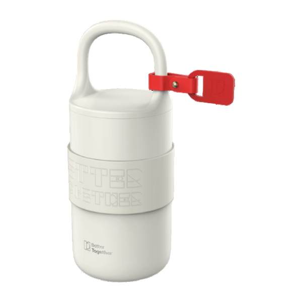 Portable 400ml Double Walled Stainless Steel Leak Proof Coffee Cup - Cream