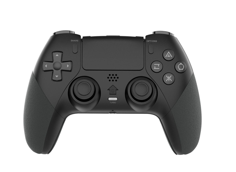 Wireless game controller with dual vibration motors.