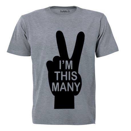 I'm this many - TWO! - Kids T-Shirt - Grey