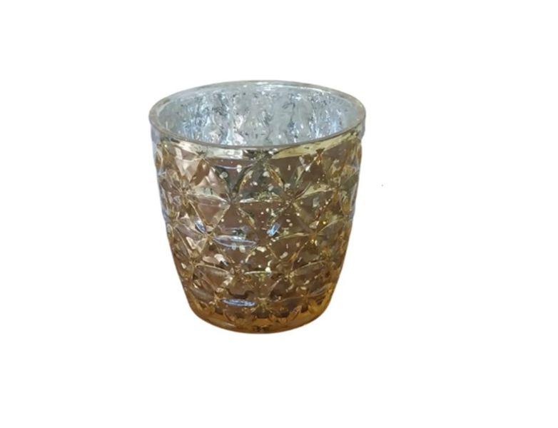 Gold Speckled Mercury Glass Tealight/Votive Candle Holder (Set of 6)