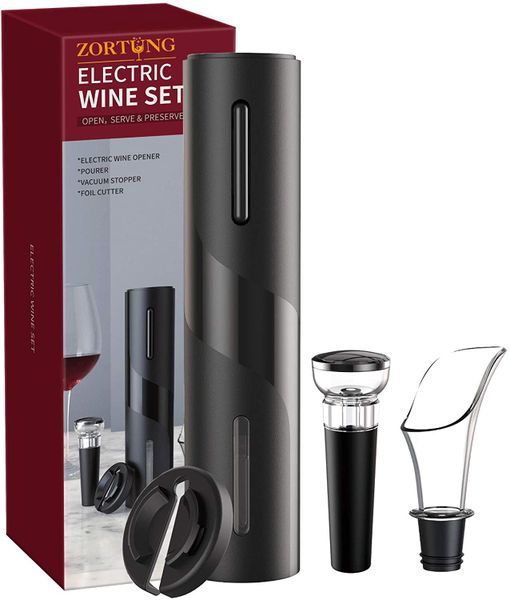 Battery Operated 4-in-1 Electric Wine Opener Set- Open, Serve &amp; Preserve