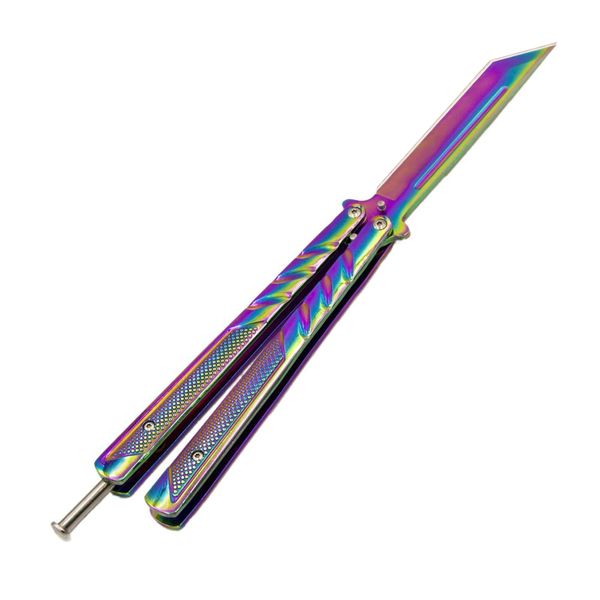 Temper Steel Coloured Butterfly Knife (Rainbow)