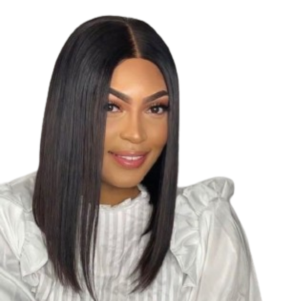 Brazilian Hair Bob Cut Kim K Closure Wig.