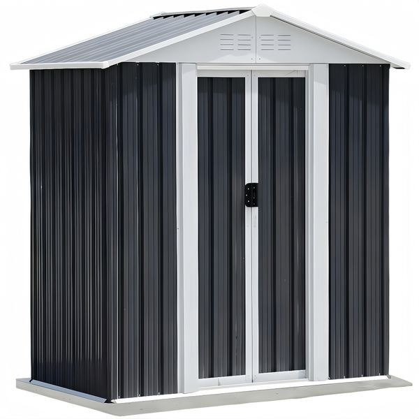Outdoor Storage Shed Metal Anti-Corrosion Utility Tool House With Lock