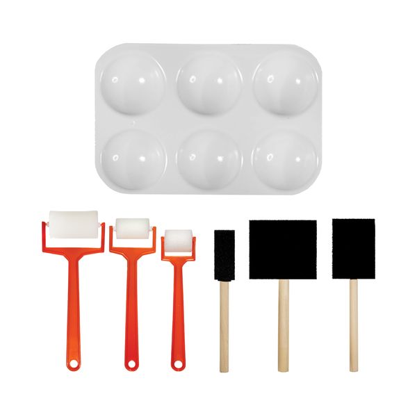Sponge applicator kit, sponge roller kit and shallow 6 well palette deal