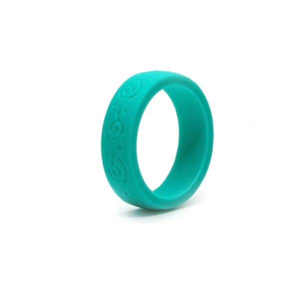 Silicone Ring-Durable Womens Cyan Silicone ring