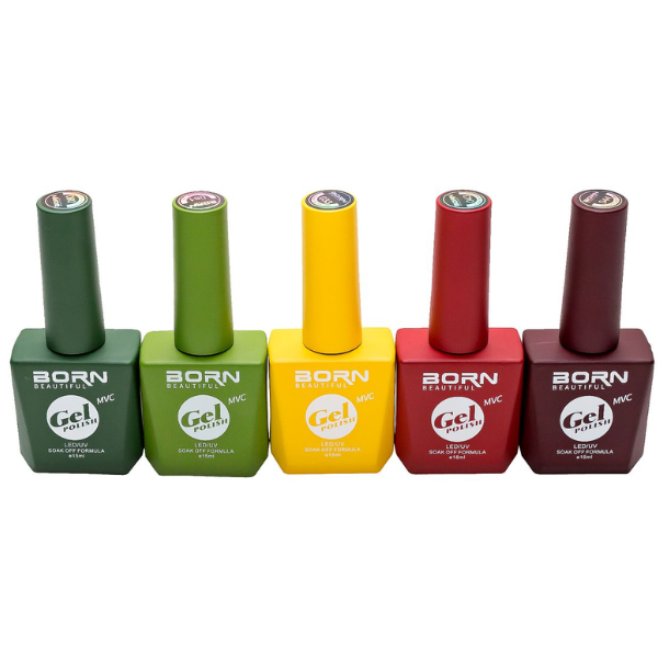 UV/LED Gel Nail Polish - Darker Shades - 5 Piece