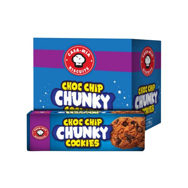 Casa Mia Choc Chip Chunky Cookies Biscuits Bulk - 12 x 160g