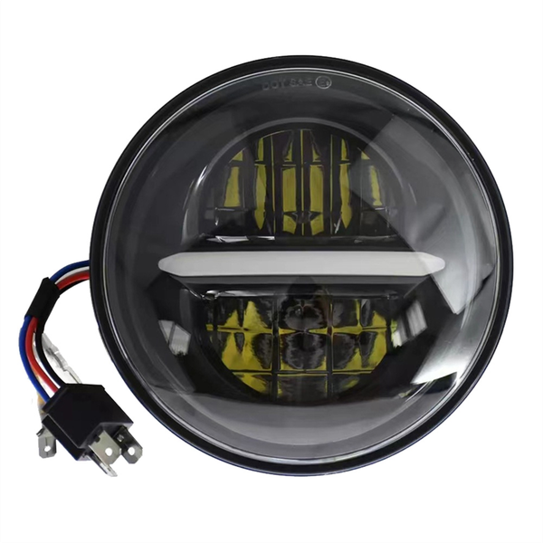 Retro Motorcycle 5.75 Inch Led Headlight Headlamp Compatible with Universal