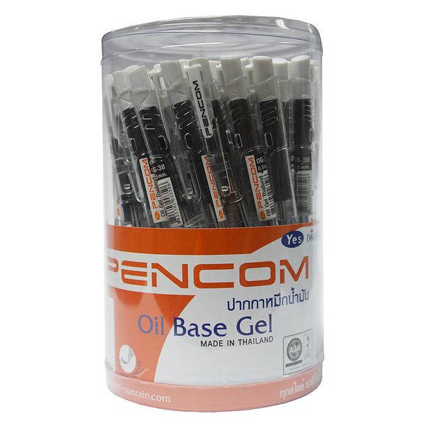 Pencom - OG38 Oil Gel 1.0mm Black Retractable Pen Drum of 50