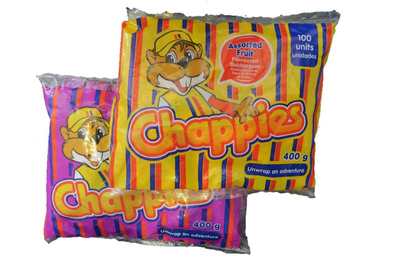 Chappies Assorted Fruit and Watermelon Bubblegum (2 x 100's)