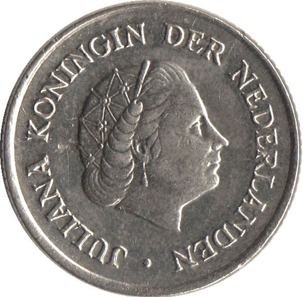 1972 Netherlands 25 Cents Queen Juliana