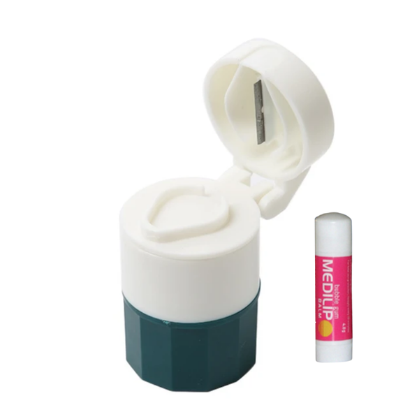 Pill Cutter &amp; Crusher with Added Lip Balm