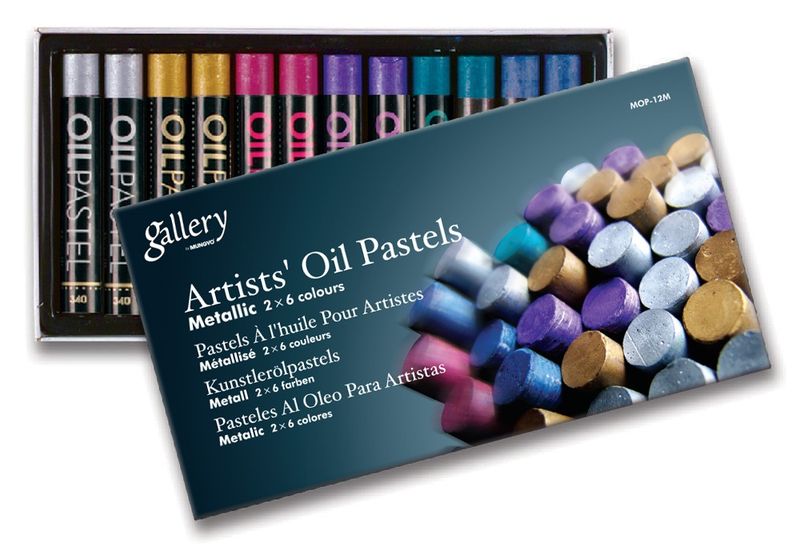 MUNGYO - Artists' Oil Pastels Metallic 12's