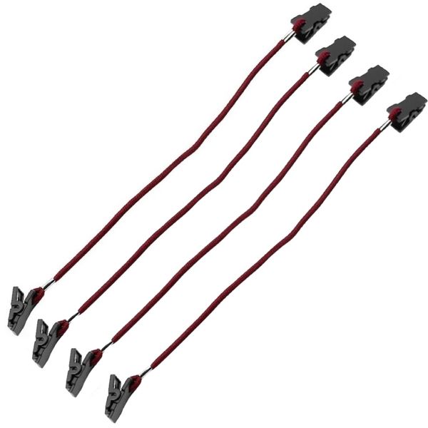 Camping Anti Hat Losing Multi-use Clip Set of 4 - Red - 27cm