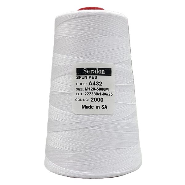 Seralon Spun Polyester Sewing Machine Thread (4 x 5000m Cone)